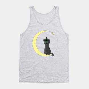 Witch Cat and Moon Tank Top